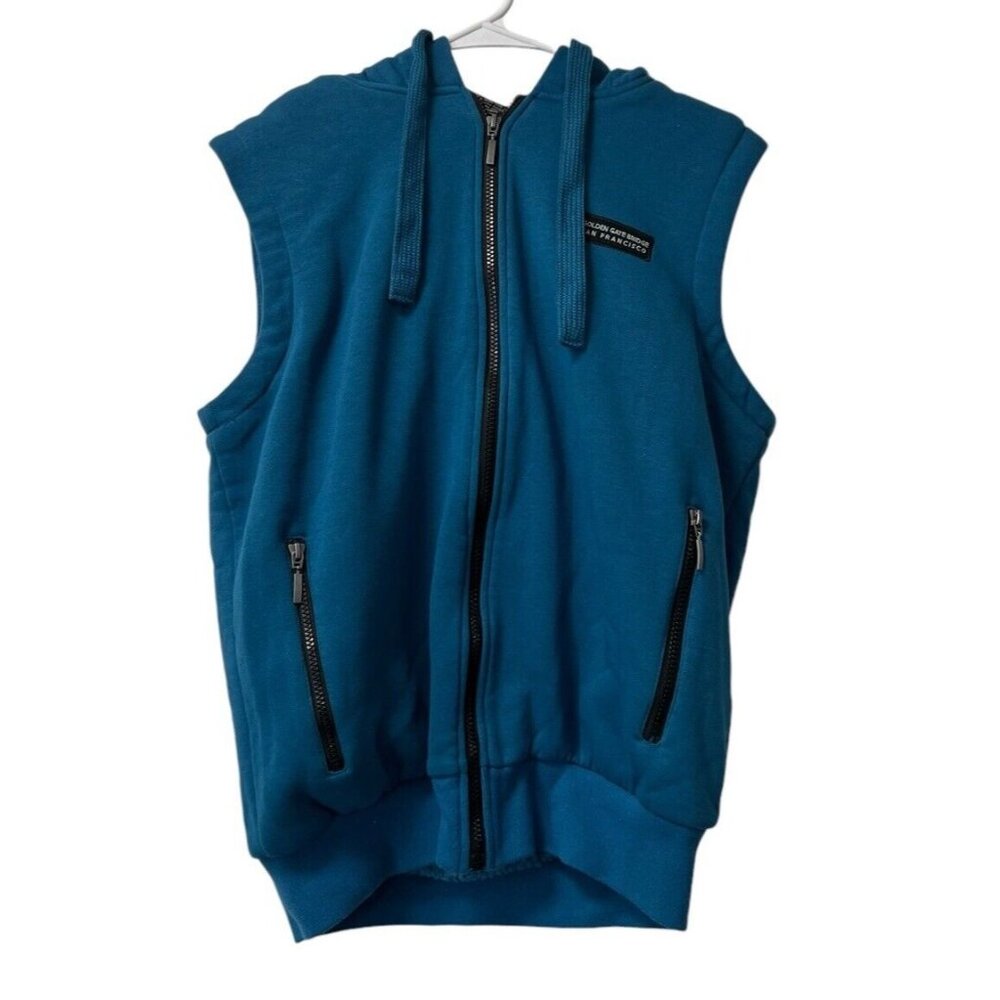 Vintage Golden Gate National Parks Vest Mens Blue Size Large San Francisco Y2K